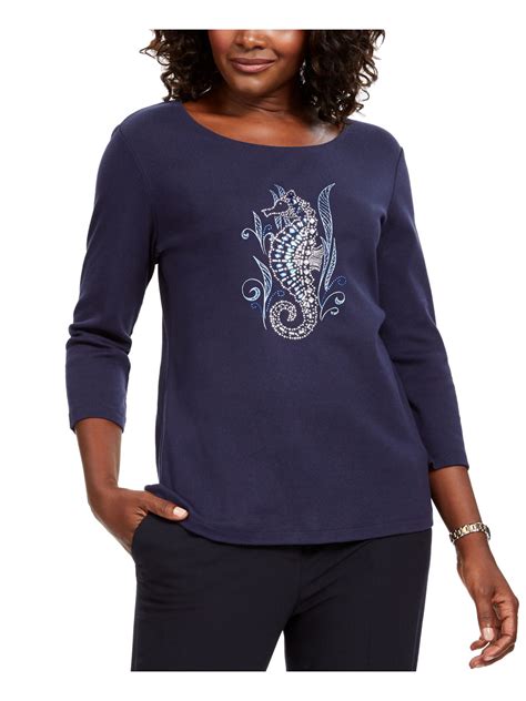 Cozy up in comfortable cotton with Karen Scott's snuggly pullover, a classic mock-neck design accented by a sleek zipper closure. . Karen scott clothing